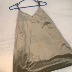 Eight Paris Olive Green Velvet Slip Dress